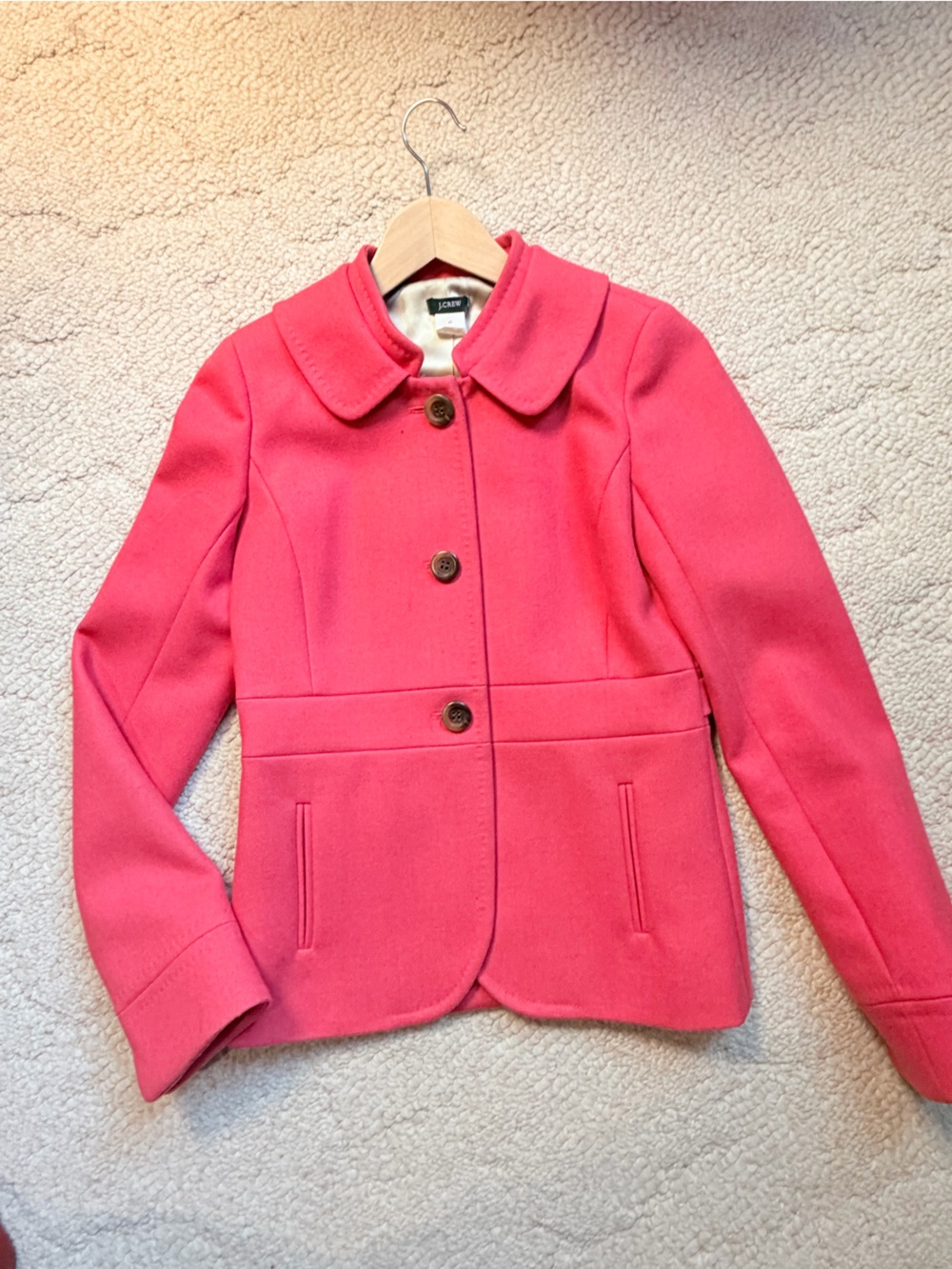 J. Crew Coral Pink Wool Blend Blazer Jacket